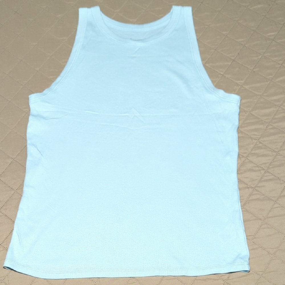 A New Day Sky Blue Ribbed Tank Top Women's Size XXL